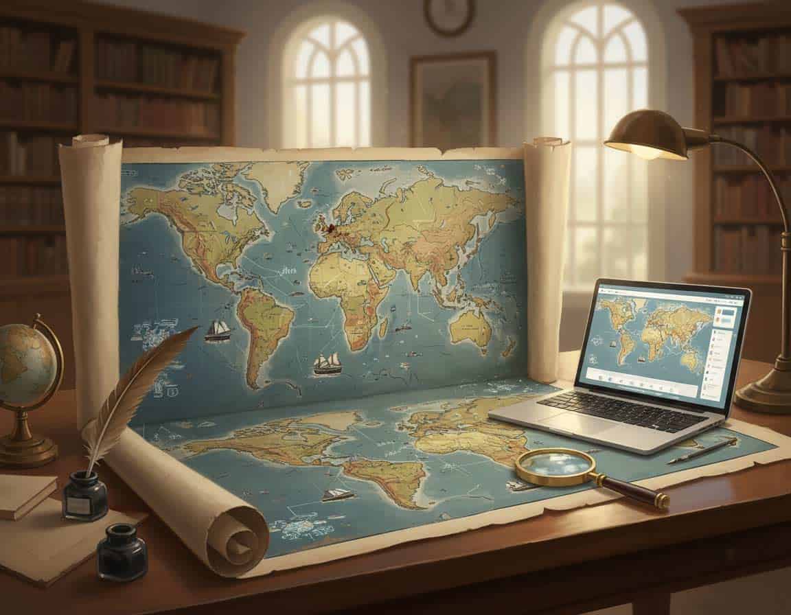 Historische und modere Kartografie